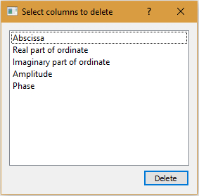 Delete columns